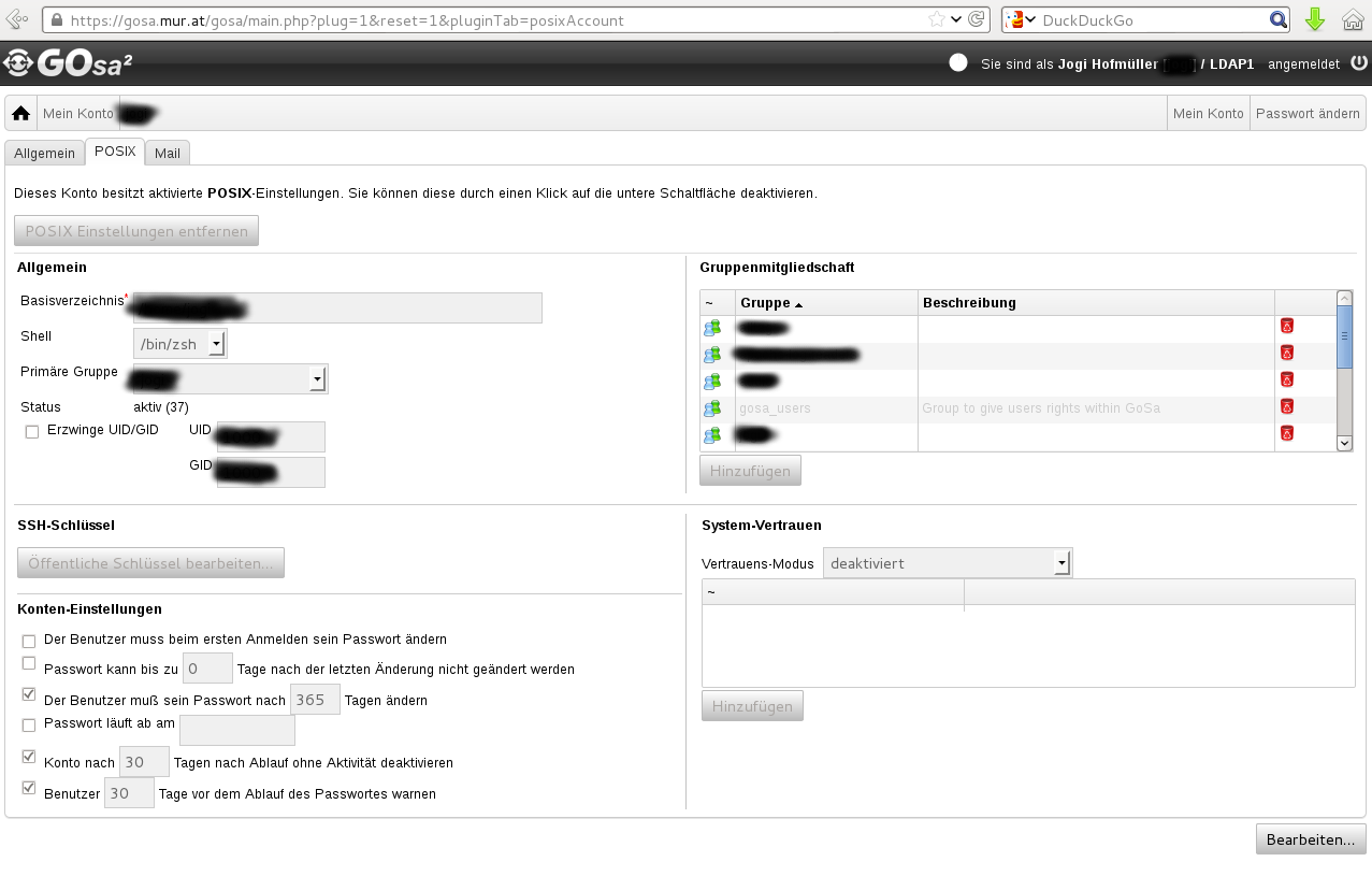 GoSa POSIX settings